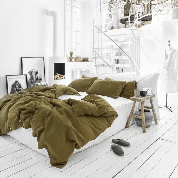 Magic Linen Duvet Cover + 2 Euro Sham Pillowcases - Queen - Picture 1 of 10